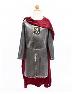 Tunique de chevalier avec cape, argent, taille 7-8 ans