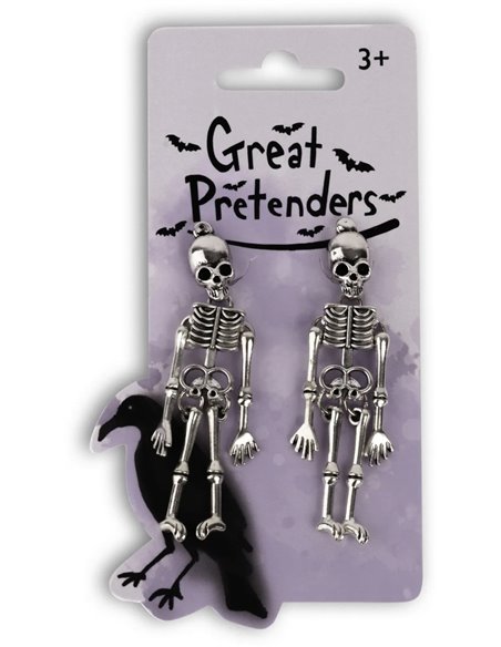 Boucles d'oreilles clips - squelette