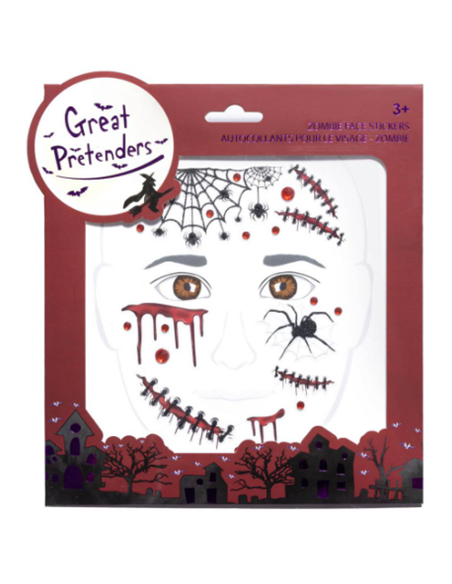 Autocollants pour le visage - thème zombie