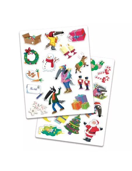 P'tit loup - Mes stickers en relief - Vive noël       