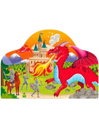 Livre et puzzle fantasy : Chevaliers et dragons
