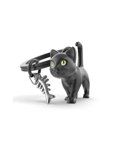 Porte-clé Chat noir Yeux phosphorescents