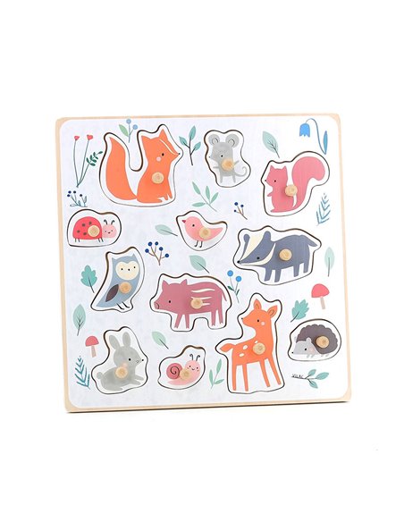  Encastrement boutons bois Animaux du monde   