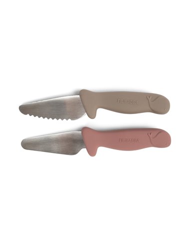  filibabba - Couteaux d'apprentissage Taupe/Rose         