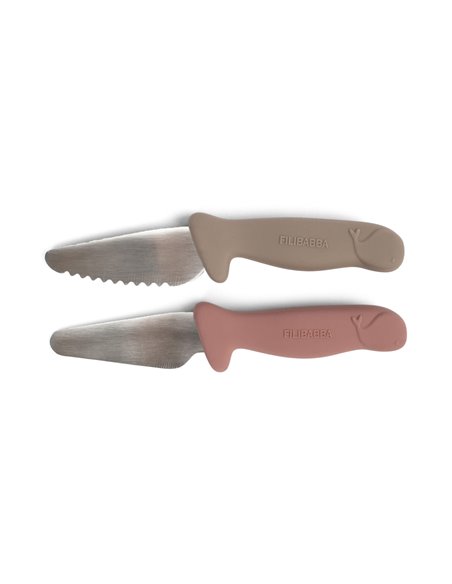  filibabba - Couteaux d'apprentissage Taupe/Rose         