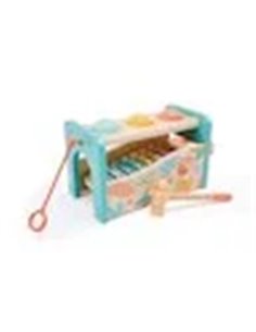 Banc à marteler - jungle Bois et turquoise - Hape 2