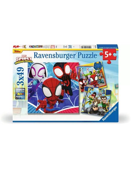 Puzzles 3x49 pièces - Spidey, le lanceur de toile