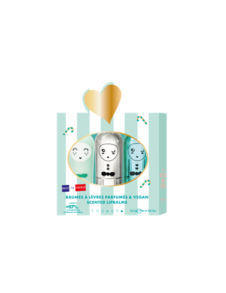 TRIO BAUMES LEVRES JINGLE AQUA : Pomme, Coco, Cupcake - INUWET