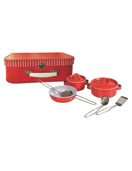 Set de Casseroles en Métal Rouge