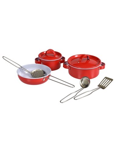 Set de Casseroles en Métal Rouge