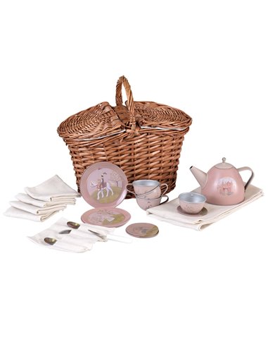 Set de Thé Princesse dans un Panier en Osier