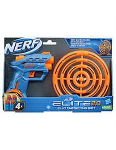 Nerf Elite 2.0 Duo Pack d'entraînement - blaster à fléchette, cible et 4 fléchettes