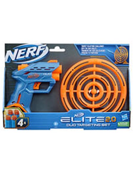 Nerf Elite 2.0 Duo Pack d'entraînement - blaster à fléchette, cible et 4 fléchettes