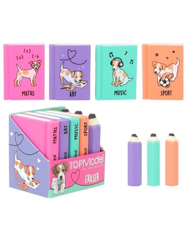 TOPModel gomme livre et crayon