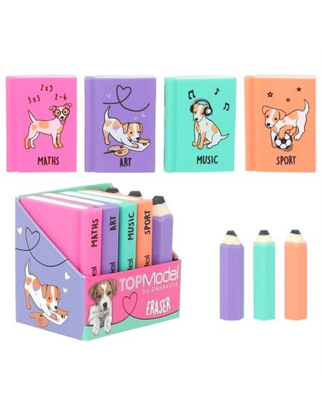 TOPModel gomme livre et crayon