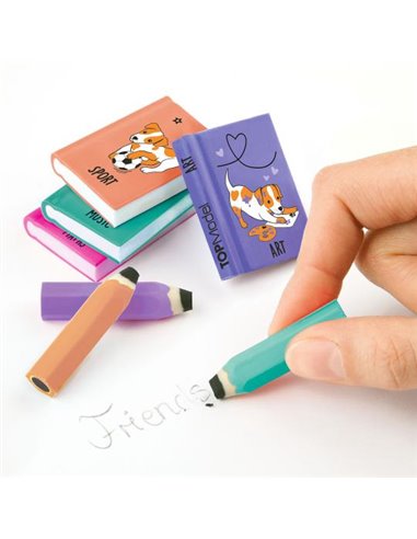 TOPModel gomme livre et crayon