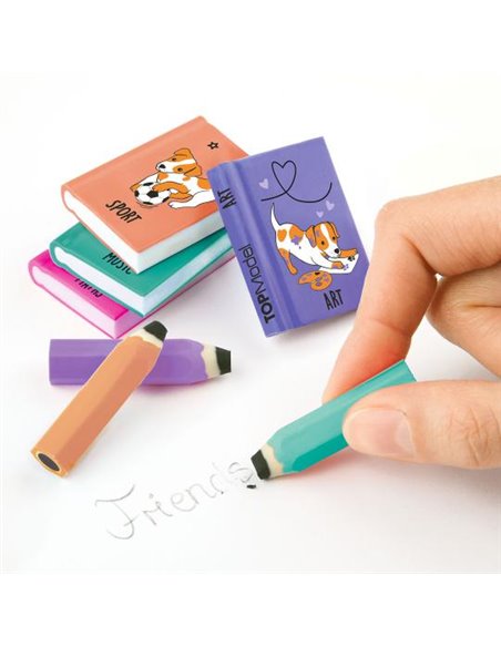 TOPModel gomme livre et crayon