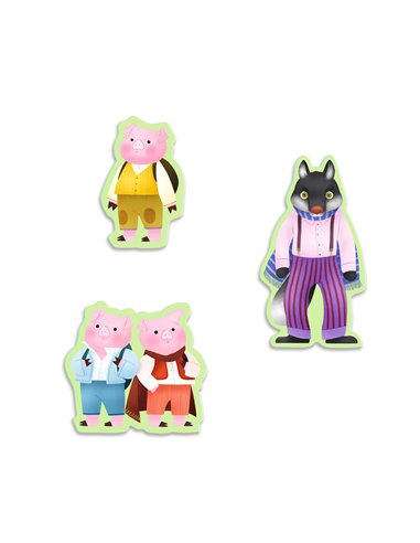 Story Puzzle - Les Trois Petits Cochons - 35 pcs - Djeco