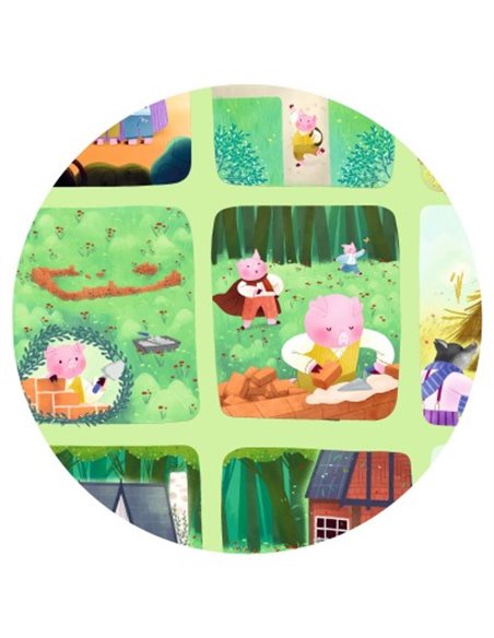 Story Puzzle - Les Trois Petits Cochons - 35 pcs - Djeco