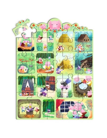 Story Puzzle - Les Trois Petits Cochons - 35 pcs - Djeco