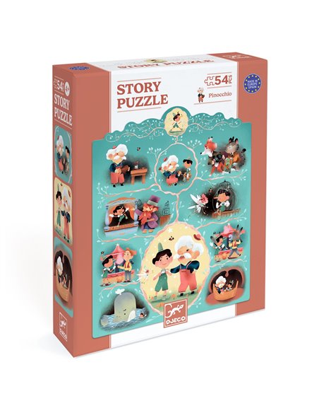 Story Puzzle - Pinocchio - 54 pcs - Djeco