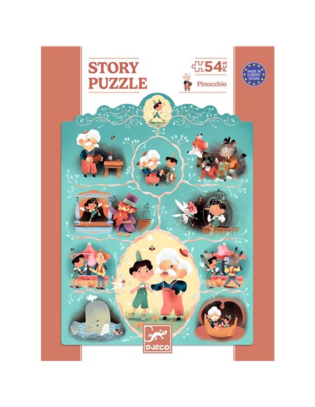 Story Puzzle - Pinocchio - 54 pcs - Djeco