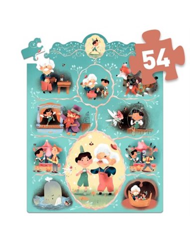 Story Puzzle - Pinocchio - 54 pcs - Djeco
