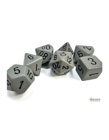 Set de 7 dés Opaque Gris/Noir