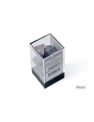 Set de 7 dés Opaque Gris Foncé/Cuivre