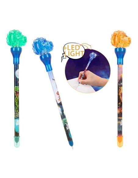 Dino World Stylo à bille avec lumière