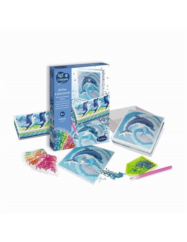 ART & CREATIONS - BOITES A DIAMANTER DAUPHINS