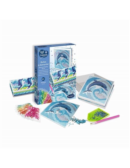 ART & CREATIONS - BOITES A DIAMANTER DAUPHINS