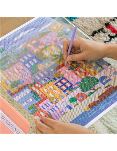 Coffret Petit Diamond - Diamond Painting Maisons Colorées par Coralie Fau - La petite épicerie