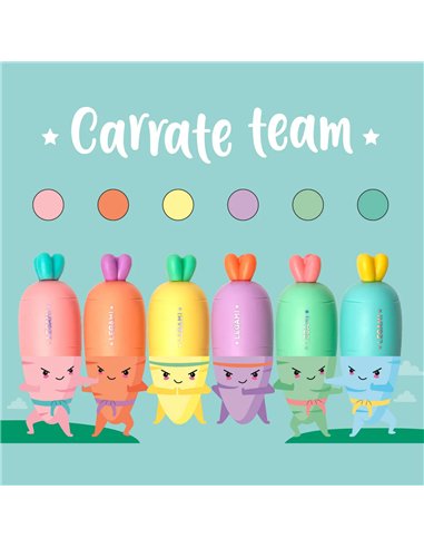 Set de 6 Mini Surligneurs Carrate Team