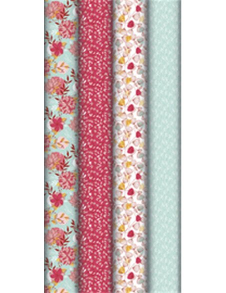 Papier cadeau flora 2x0.7m - Clairefontaine