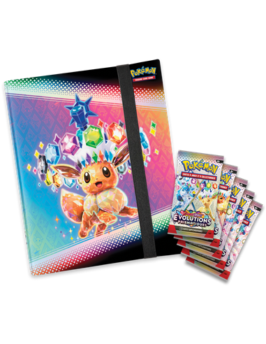 Pokémon EV08.5 Évolutions Prismatiques : Portfolio (A4-9 pochettes) + 5 boosters
