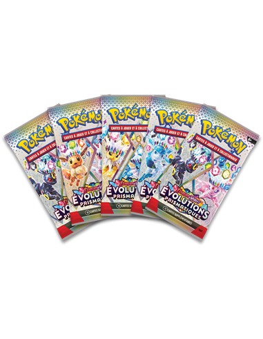 Pokémon EV08.5 Évolutions Prismatiques : Portfolio (A4-9 pochettes) + 5 boosters