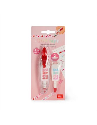 2 stylos rubans décoratifs Legami - coeur - LEGAMI