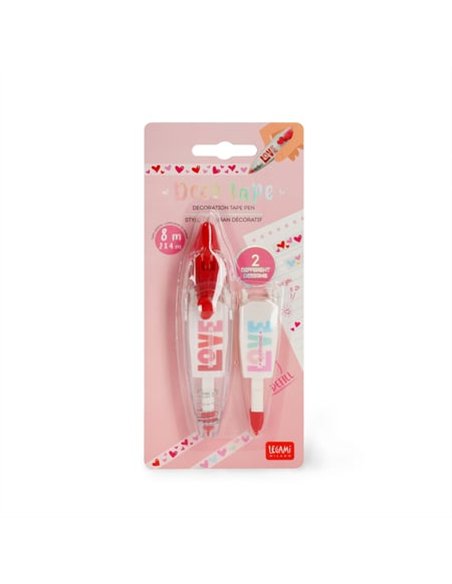2 stylos rubans décoratifs Legami - coeur - LEGAMI
