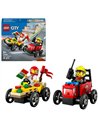 LEGO® CITY 60458 - PACK DE BOLIDES DE COURSE : CAMION DE PIZZA CONTRE CAMION DE POMPIERS