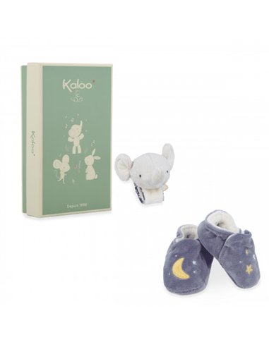 Coffret chaussons et bracelet sonores éléphant - Kaloo