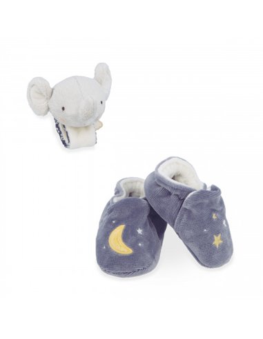 Coffret chaussons et bracelet sonores éléphant - Kaloo