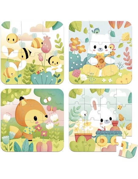 PURE - 4 PUZZLES (6-9-12-16 PCS) - Janod