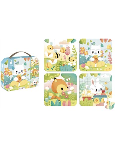PURE - 4 PUZZLES (6-9-12-16 PCS) - Janod