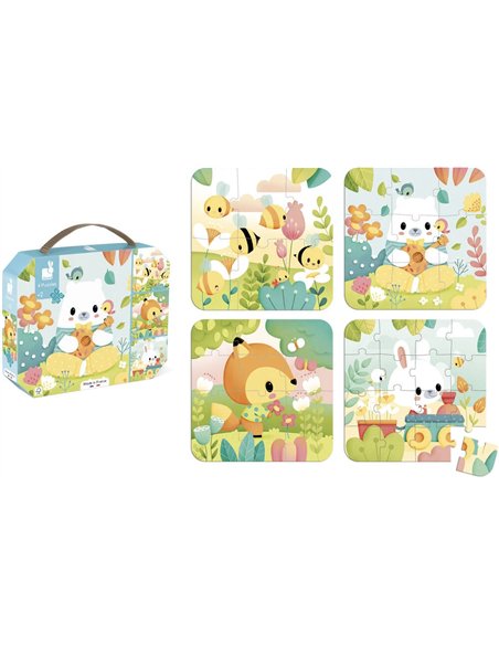 PURE - 4 PUZZLES (6-9-12-16 PCS) - Janod