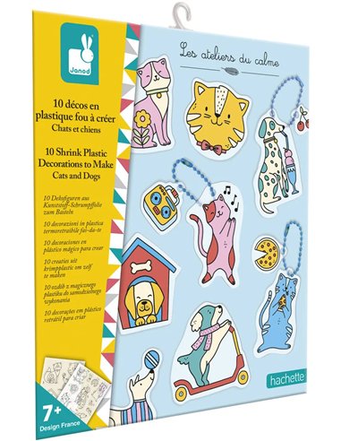 Décos Plastique Fou Chats et Chiens - Janod