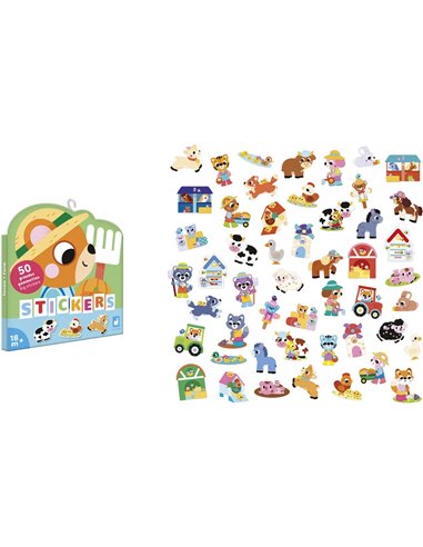 50 Grandes Gommettes Animaux Ferme - Janod