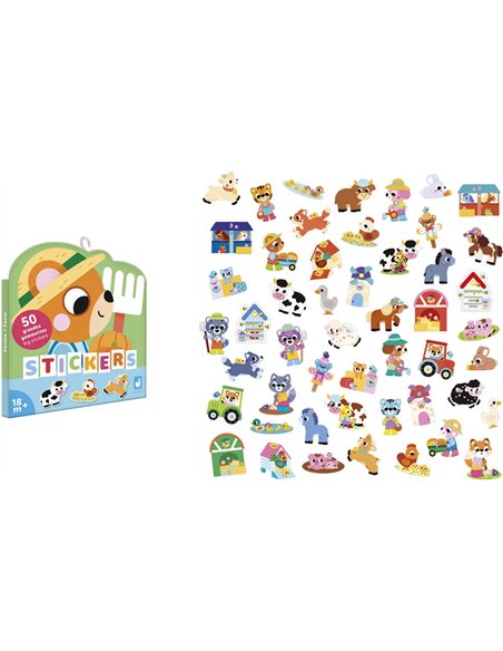 50 Grandes Gommettes Animaux Ferme - Janod