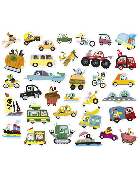 200 Stickers Véhicules  - Janod