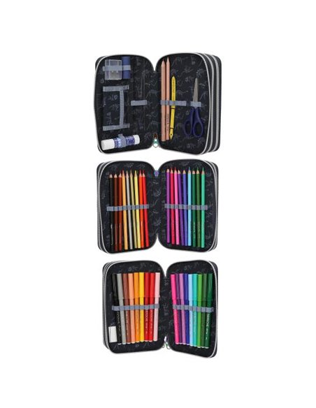Dino World trousse 3 compartiments LED GALAXY